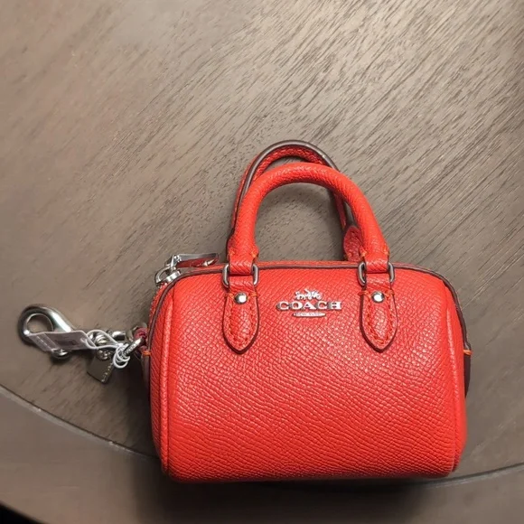 ✨️NWT Mini Coach Rowan Satchel Bag Charm Red✨️ - Picture 1 of 8
